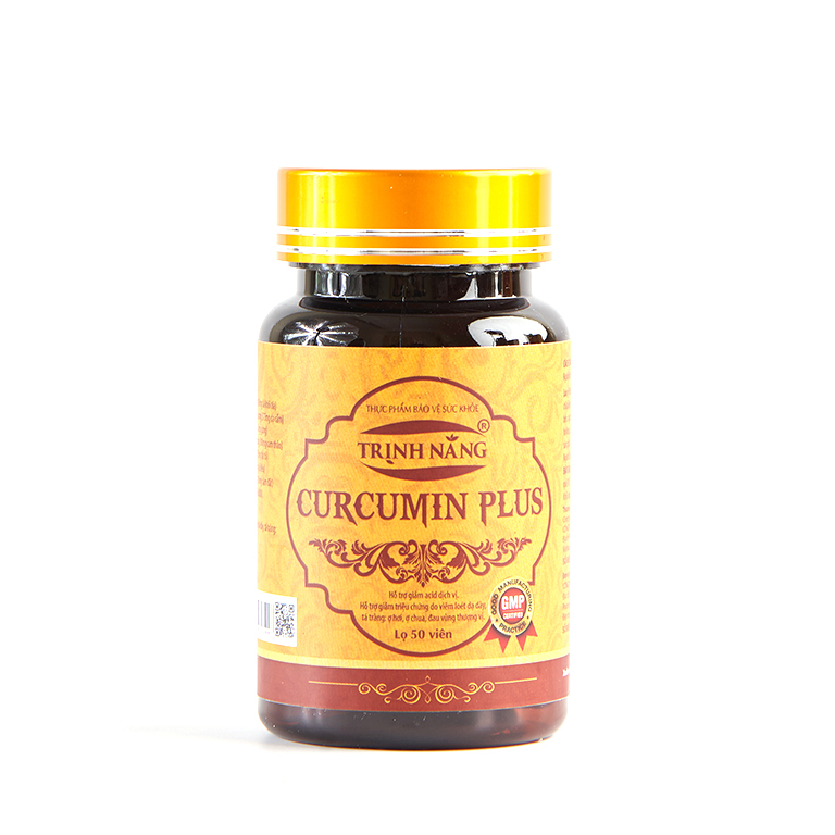 Viên uống Trịnh Năng Curcumin plus phòng ngừa ung thư và viêm loét dạ dày, tá tràng (Lọ 50 viên)