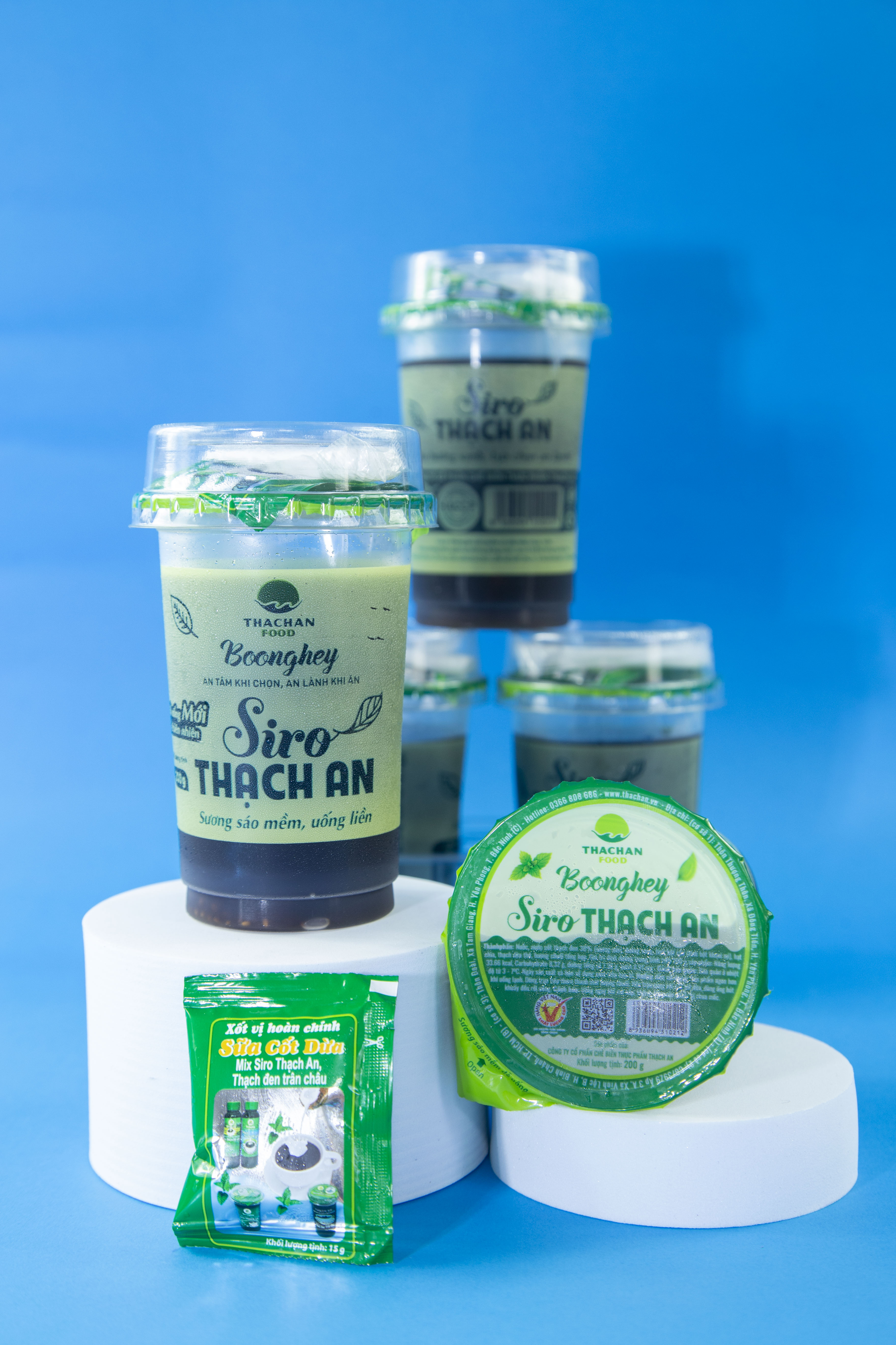 Siro Thạch An – là dạng sương sáo mềm, hạt chia, thạch dừa, sản phẩm rất tốt cho hệ tiêu hóa