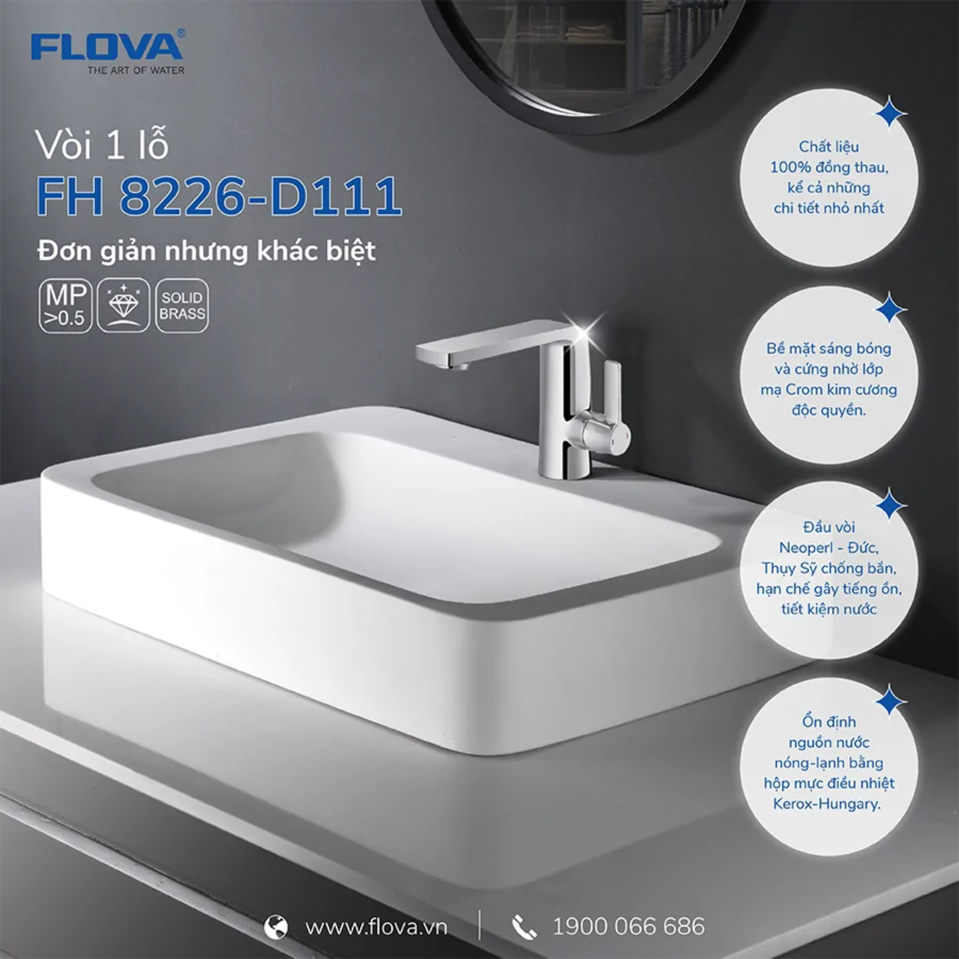 Vòi Lavabo gắn chậu FH 8226-D111