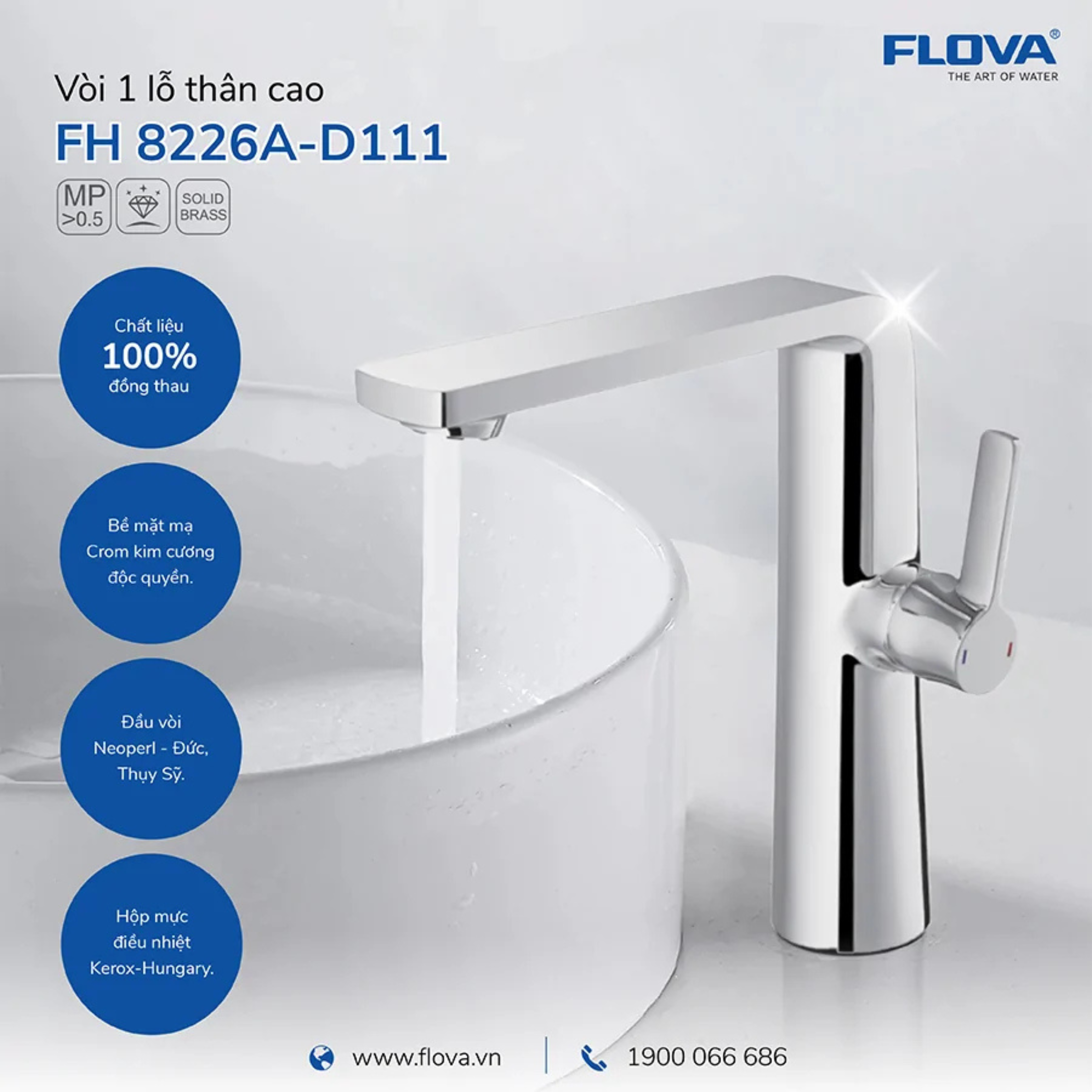 Vòi Lavabo thân cao FH 8226A-D111