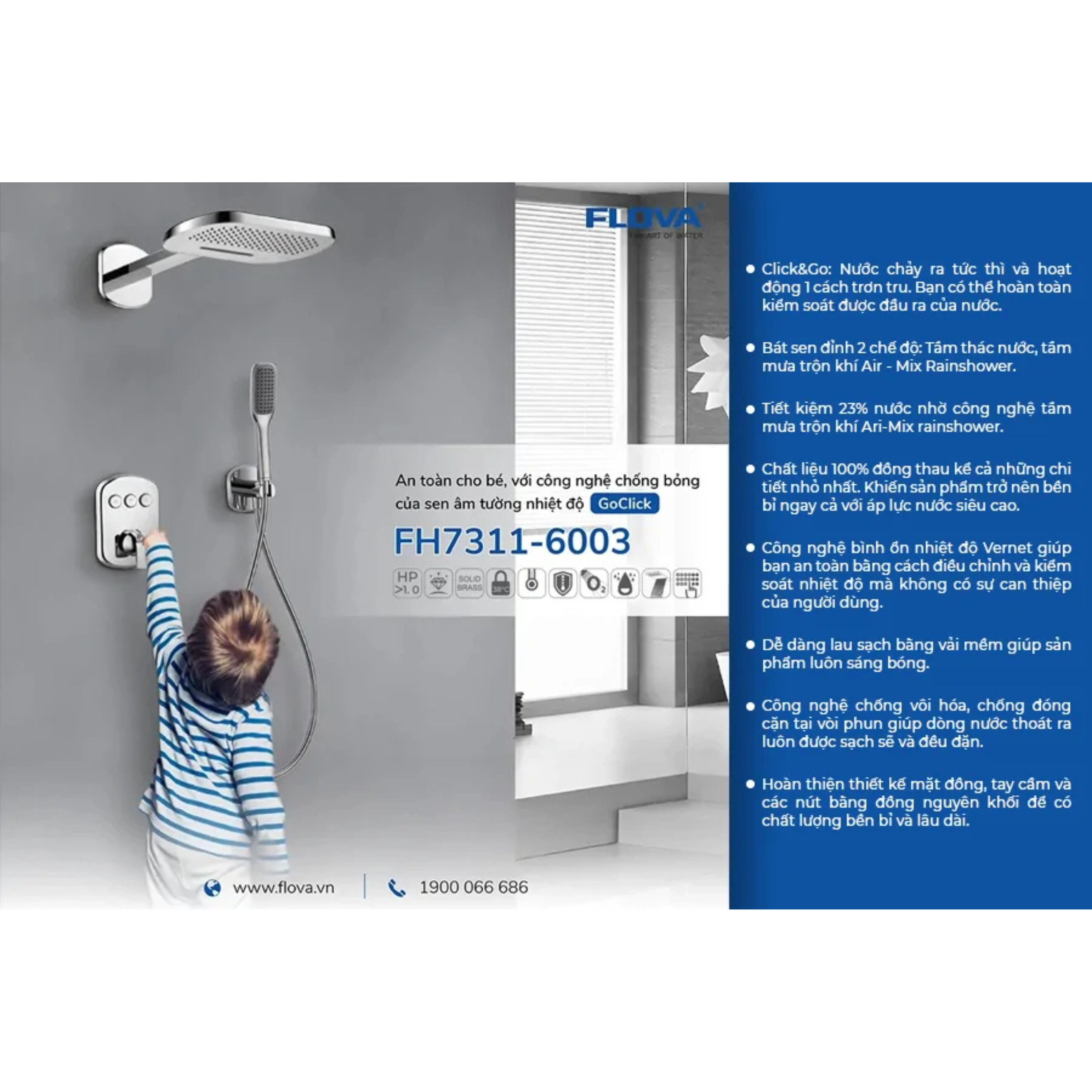 Sen âm tường nhiệt độ cao cấp FH 7311-6003