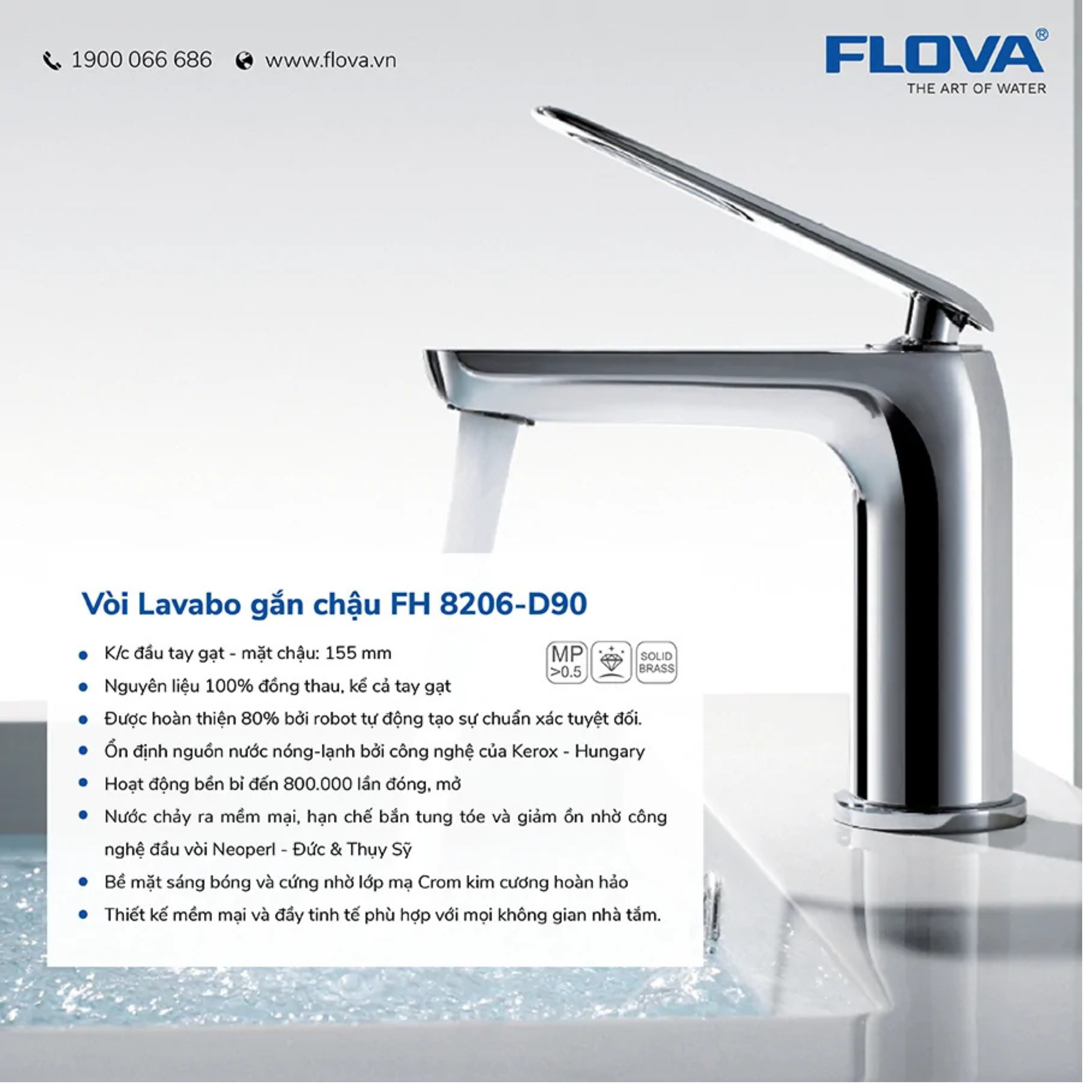 Vòi Lavabo gắn chậu FH 8206-D90