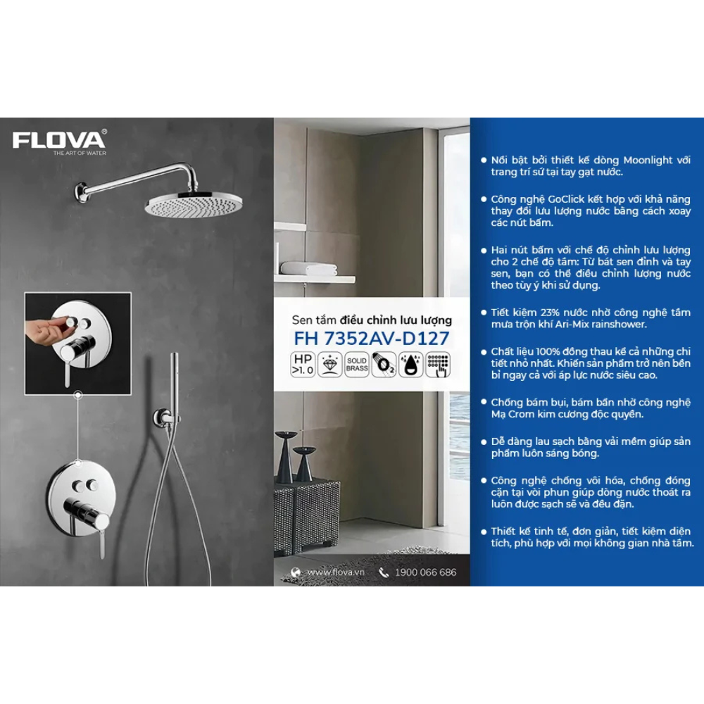 Sen âm tường chỉnh lưu lượng FH 7352AV-D127