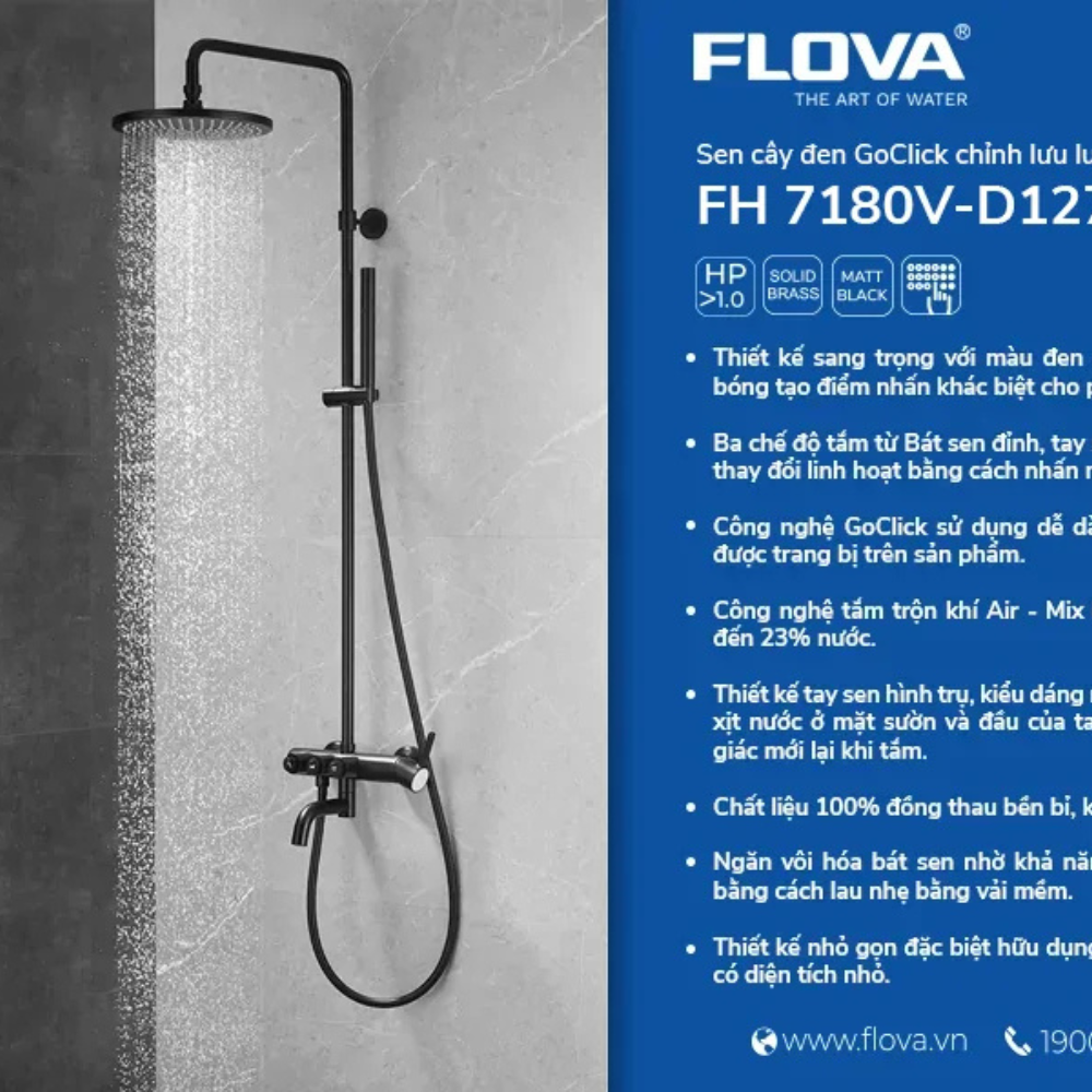 Sen cây đen GoClick chỉnh lưu lượng FH 7108V-D127-PB