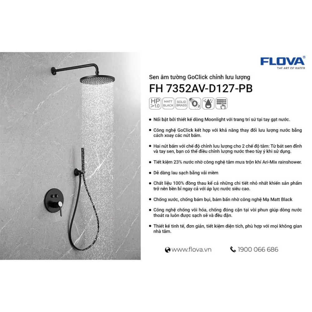 Sen âm tường chỉnh lưu lượng FH 7352AV-D127-PB