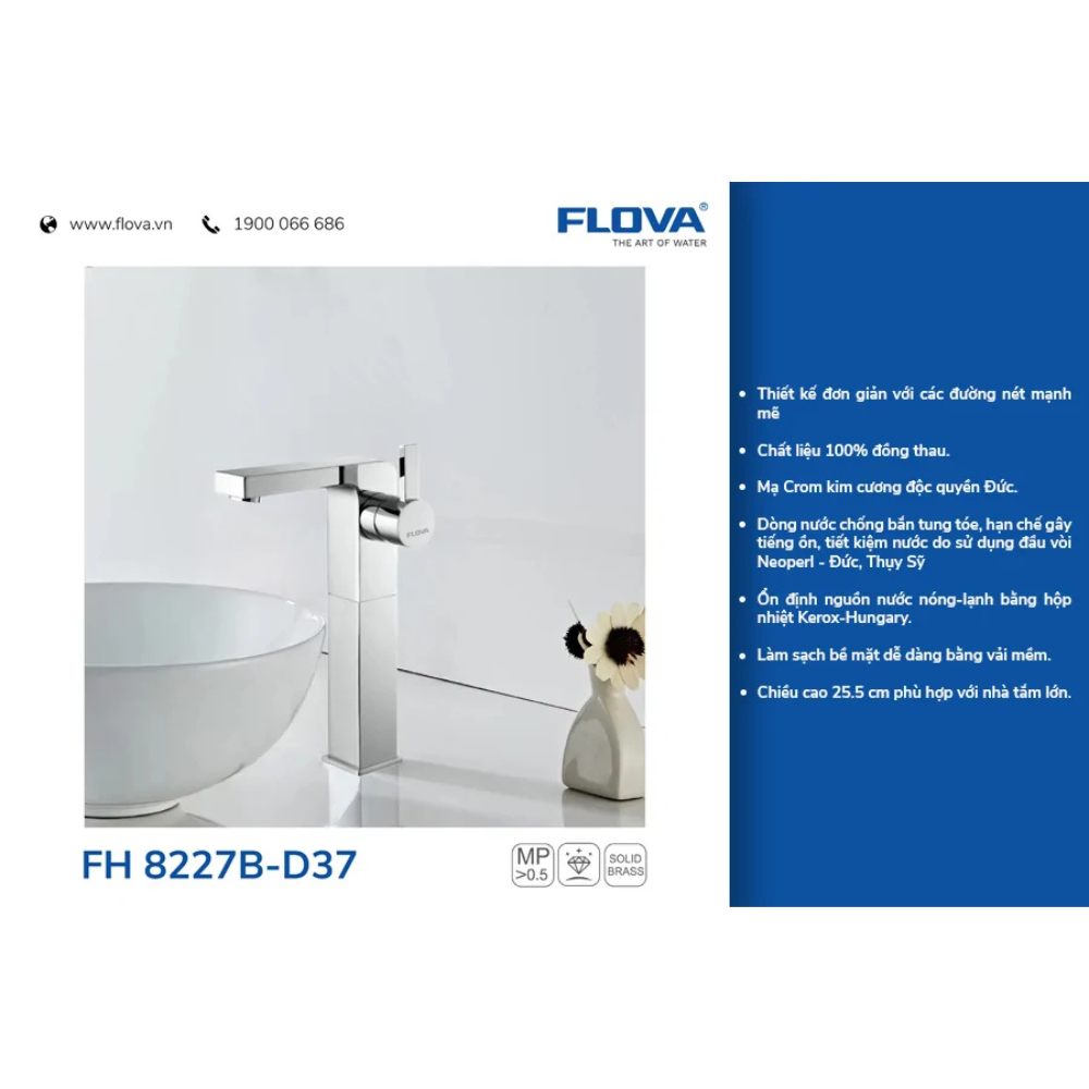 Vòi Lavabo thân cao FH 8227B-D37