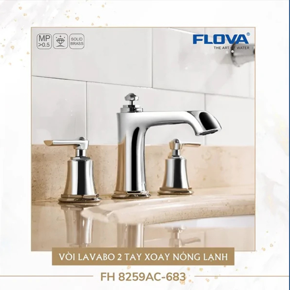 Vòi Lavabo 2 tay xoay nóng lạnh FH 8259AC-683