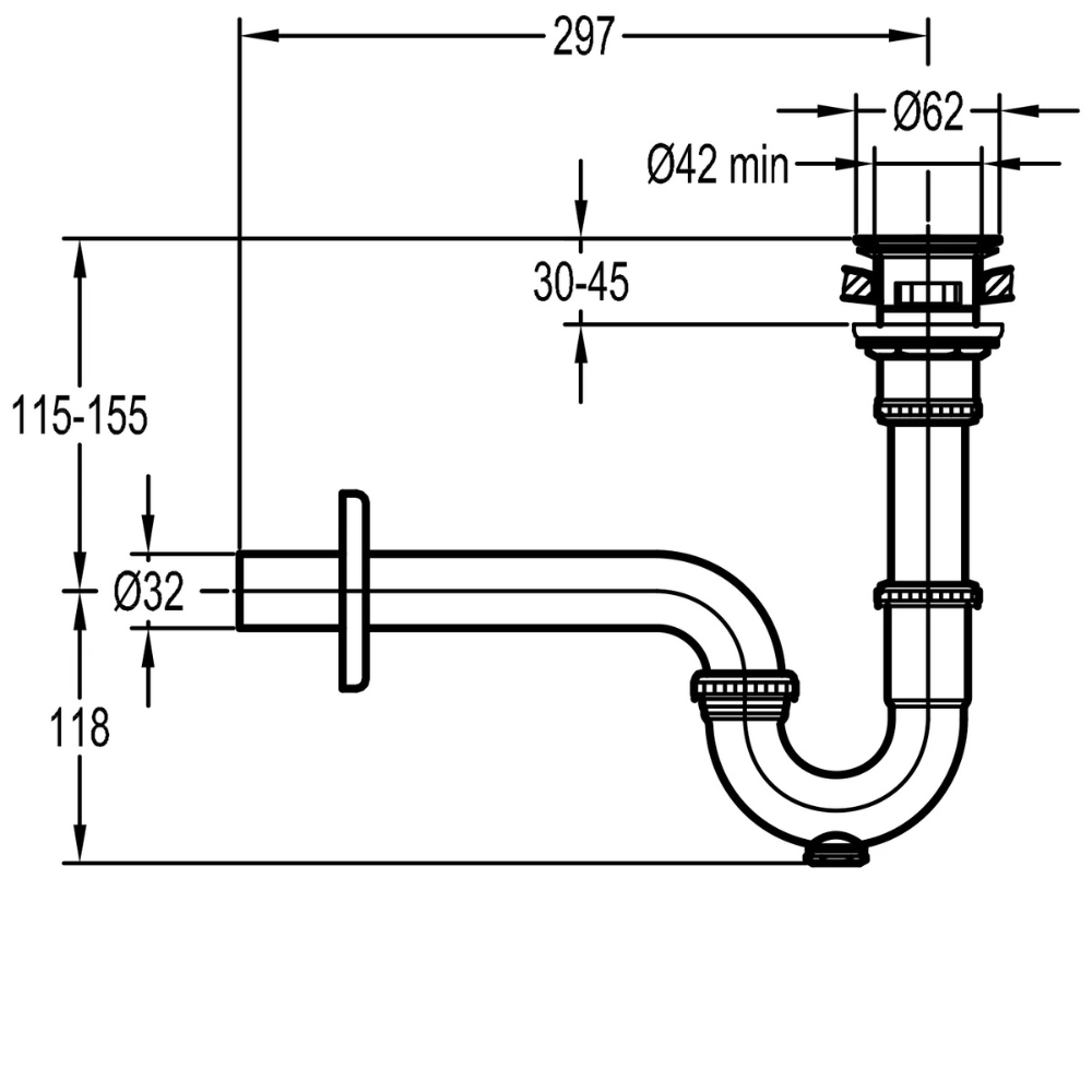Bộ Xifon có thoát tràn FH 9265-9203A