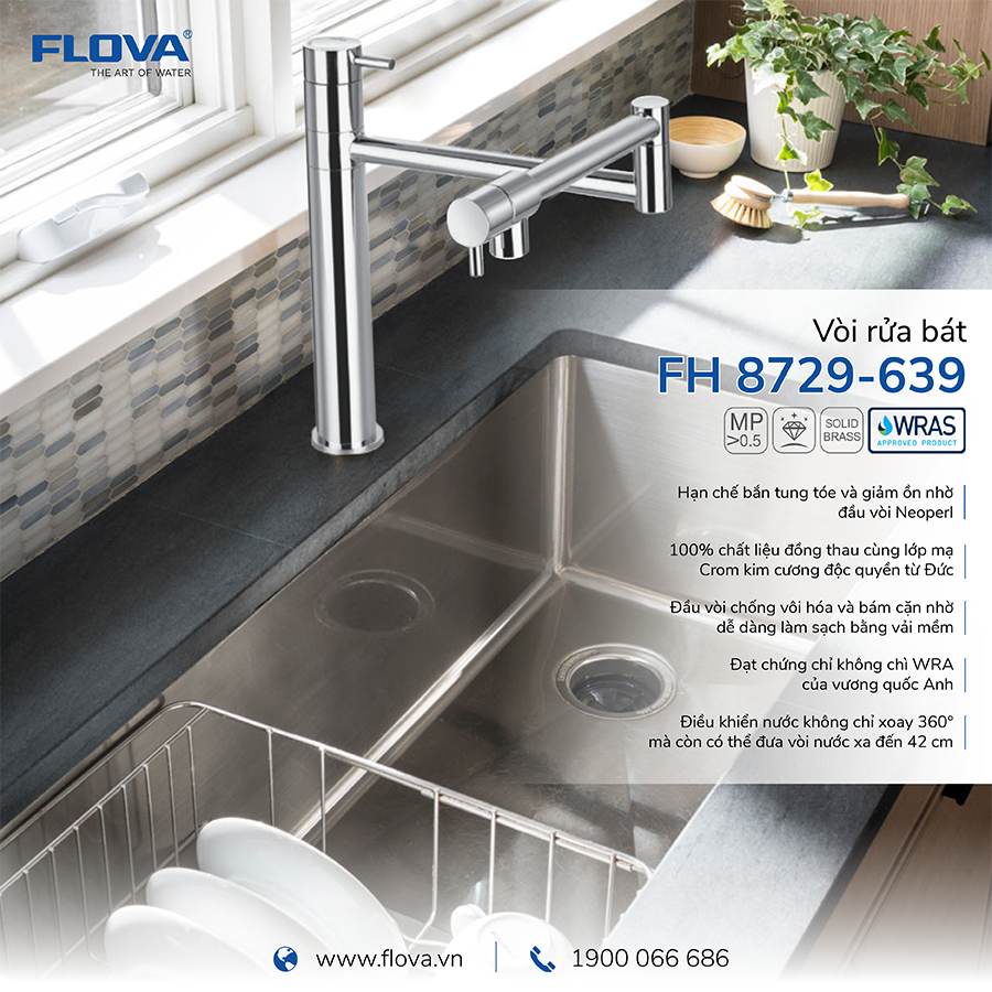Vòi Bếp nóng lạnh xoay 360 độ FH 8729-639