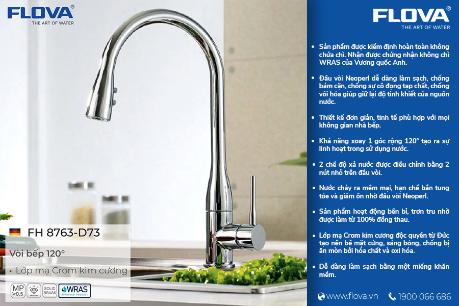 Vòi bếp nóng lạnh - FH 8763-D73