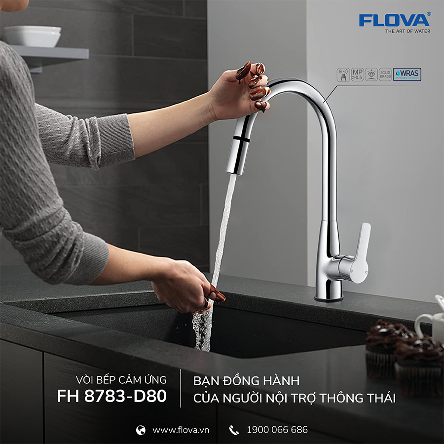 Vòi bếp nóng lạnh cảm ứng FH 8783-D80