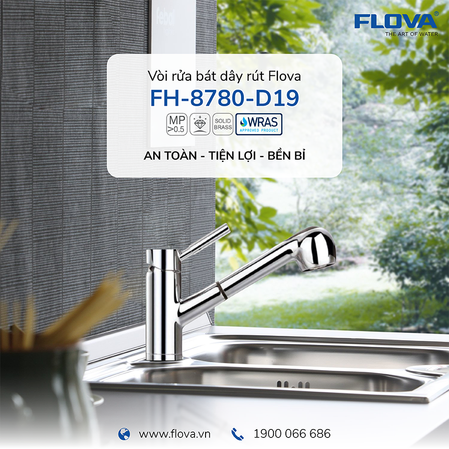Vòi bếp nóng lạnh đầu rút FH 8780-D19