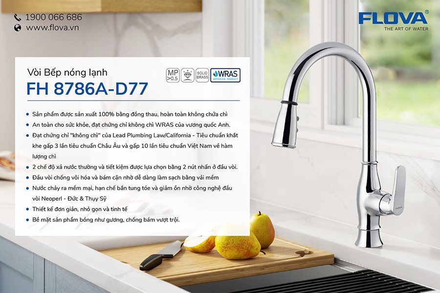 Vòi bếp nóng lạnh FH 8786A-D77