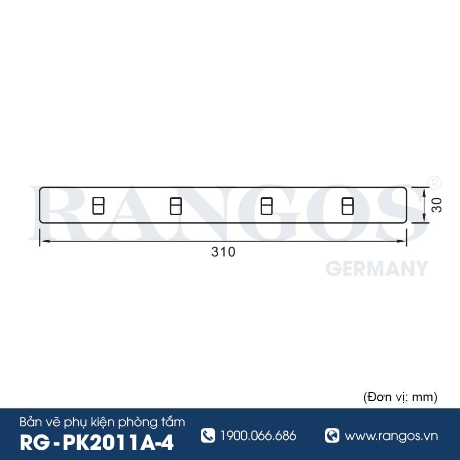 Móc khăn 4 chấu RANGOS RG-PK2011A-4