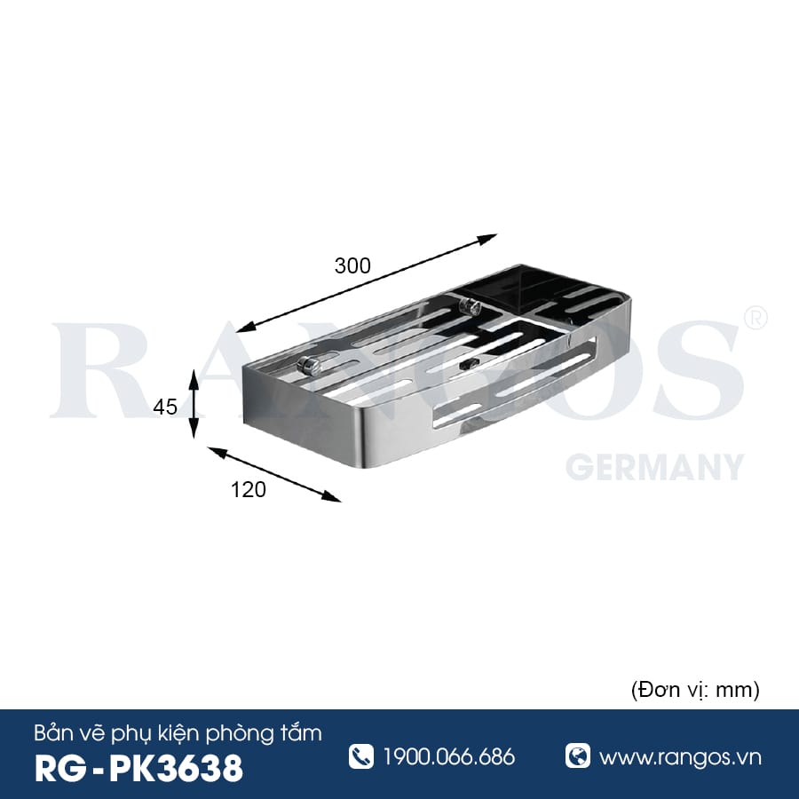 Kệ góc chữ nhật đơn RANGOS RG-PK3638