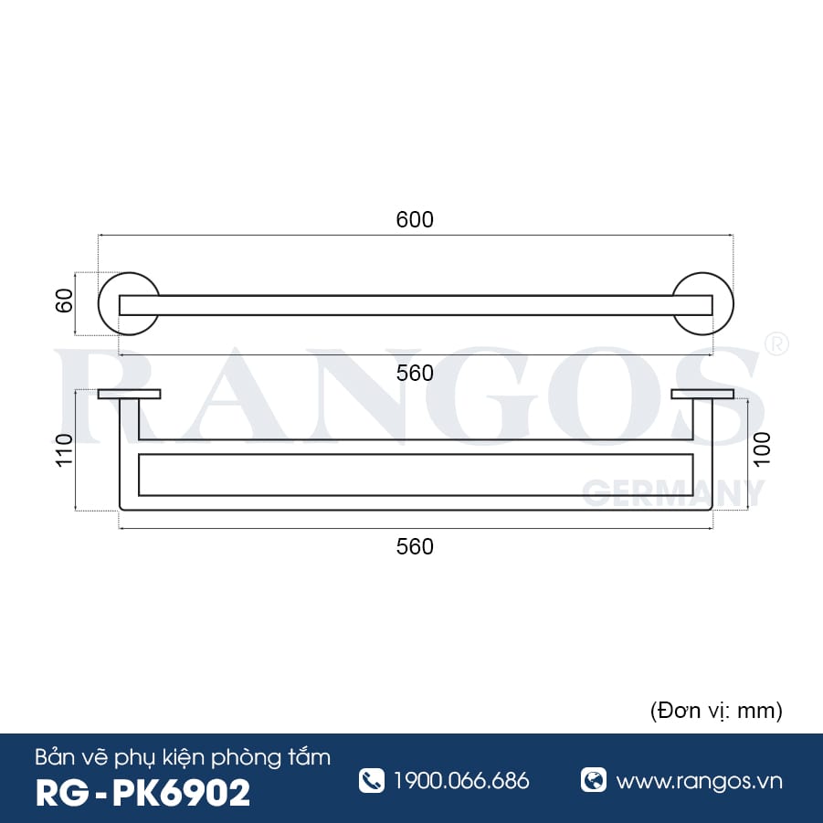 Vắt khăn đôi cao cấp RANGOS RG-PK6902