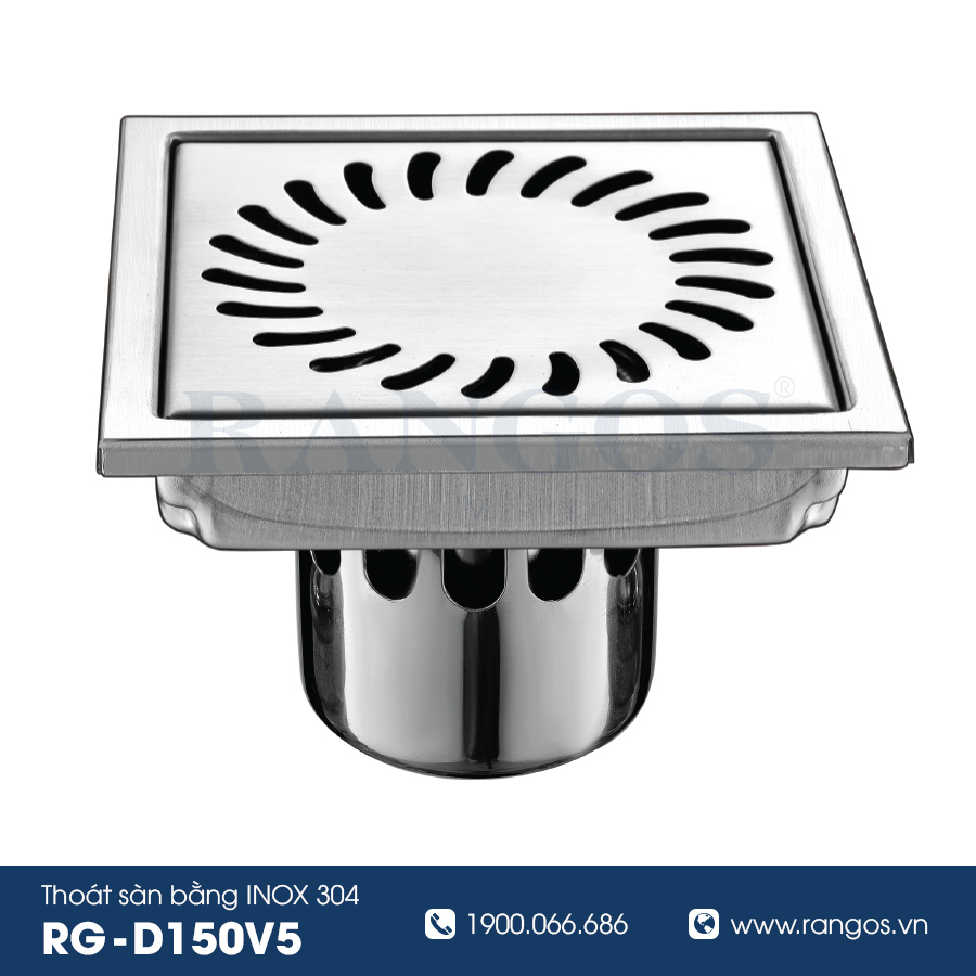 Thoát sàn nhà tắm cao cấp INOX 304 RG-D150V5