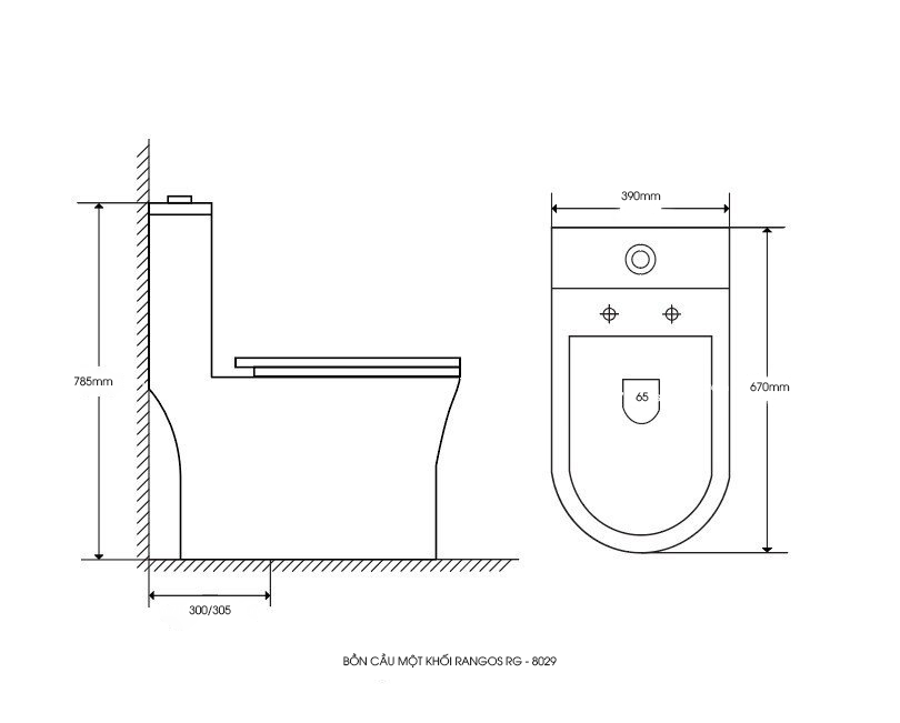 Bồn cầu một khối Rangos RG-8029