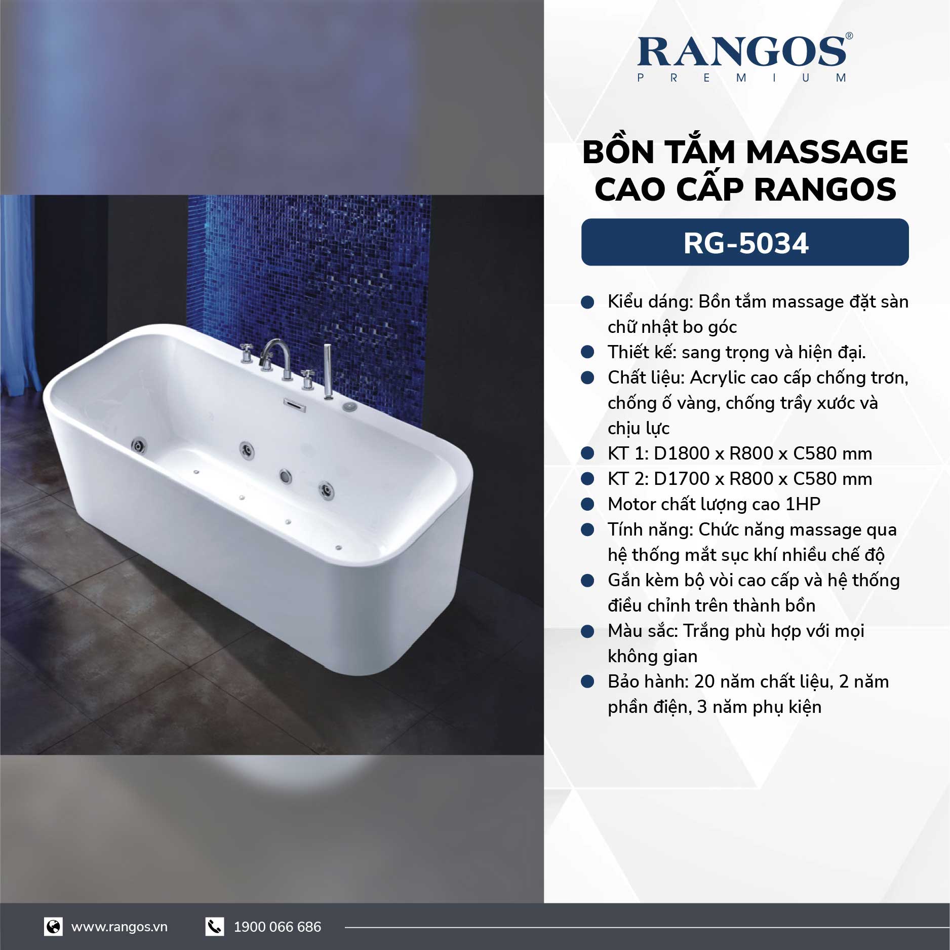 Bồn tắm massage cao cấp RG-5034