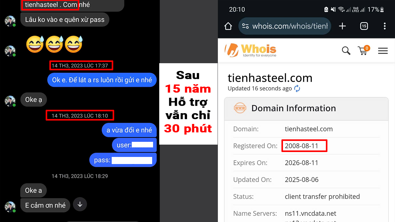 Bảo hành trọn đời - 15 năm hỗ trợ vẫn chỉ 30 phút