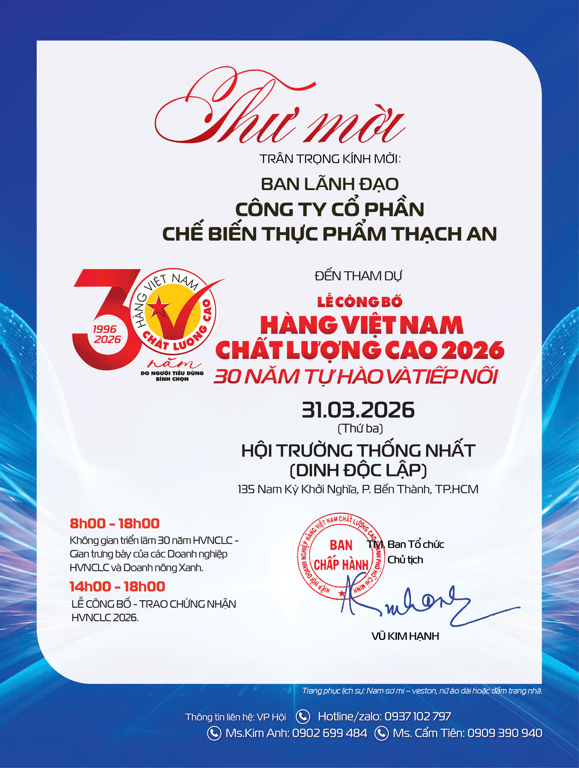 Danh sách chính thức 581 DN được NTD bình chọn HVNCLC 2026