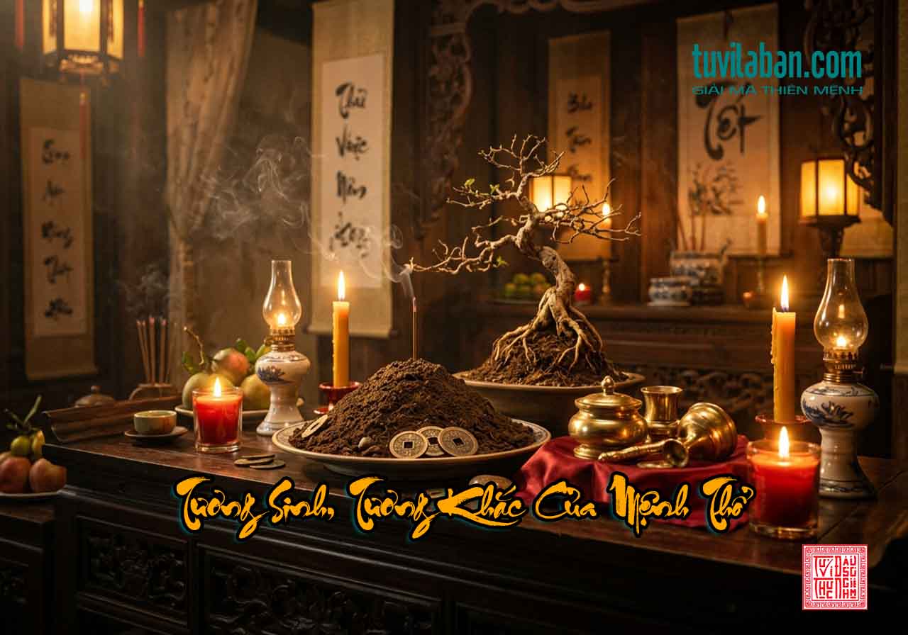 Hình ảnh minh họa cho phần Tương Sinh, Tương Khắc Của Mệnh Thổ – Cơ Chế Vận Hành trong bài Mệnh Thổ Là Gì? Giải Mã Bản Chất