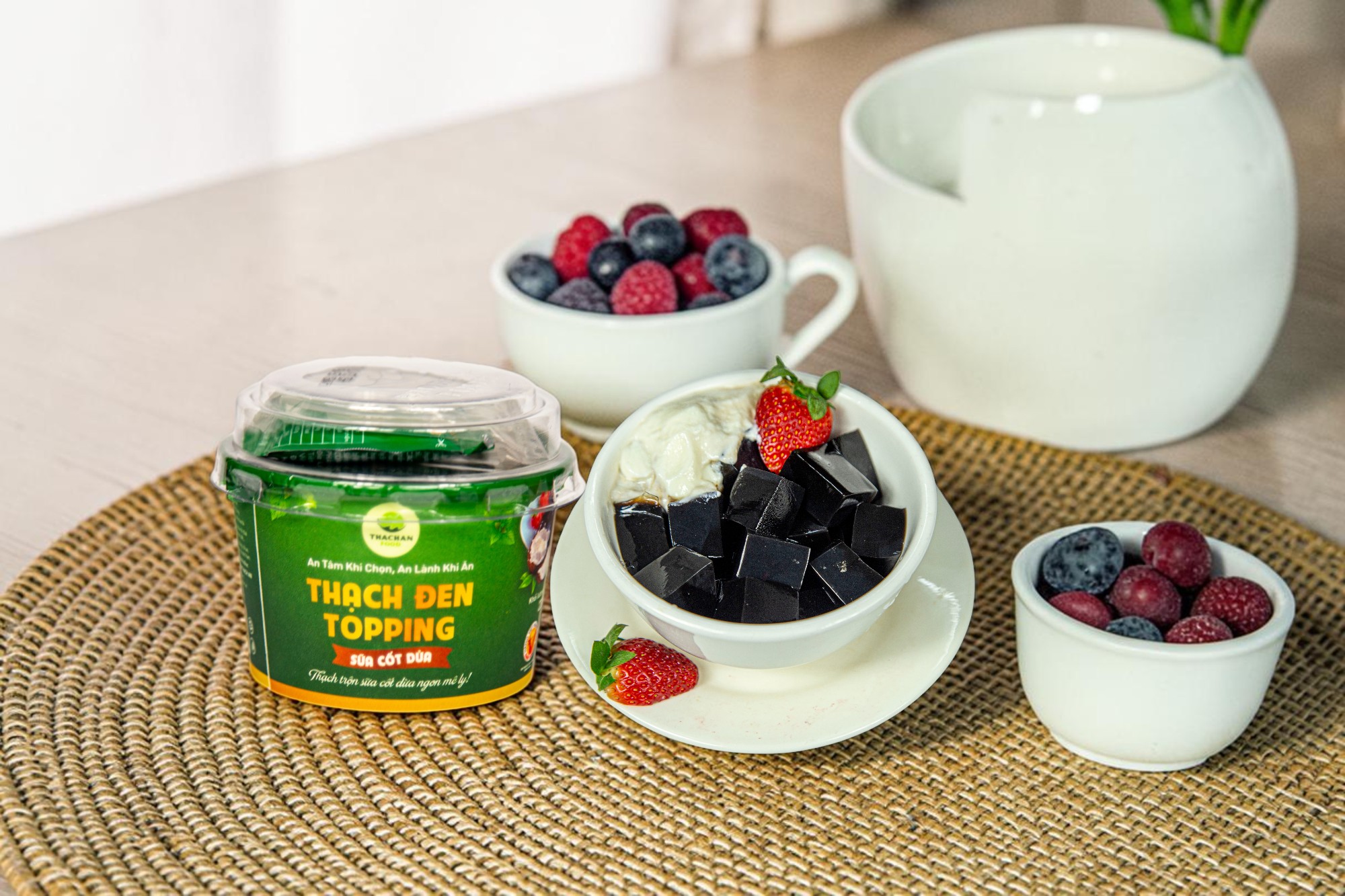 THẠCH ĐEN TOPPING SỮA CỐT DỪA THACHAN FOOD – MÓN NGON GIẢI NHIỆT, SẴN SÀNG THƯỞNG THỨC!
