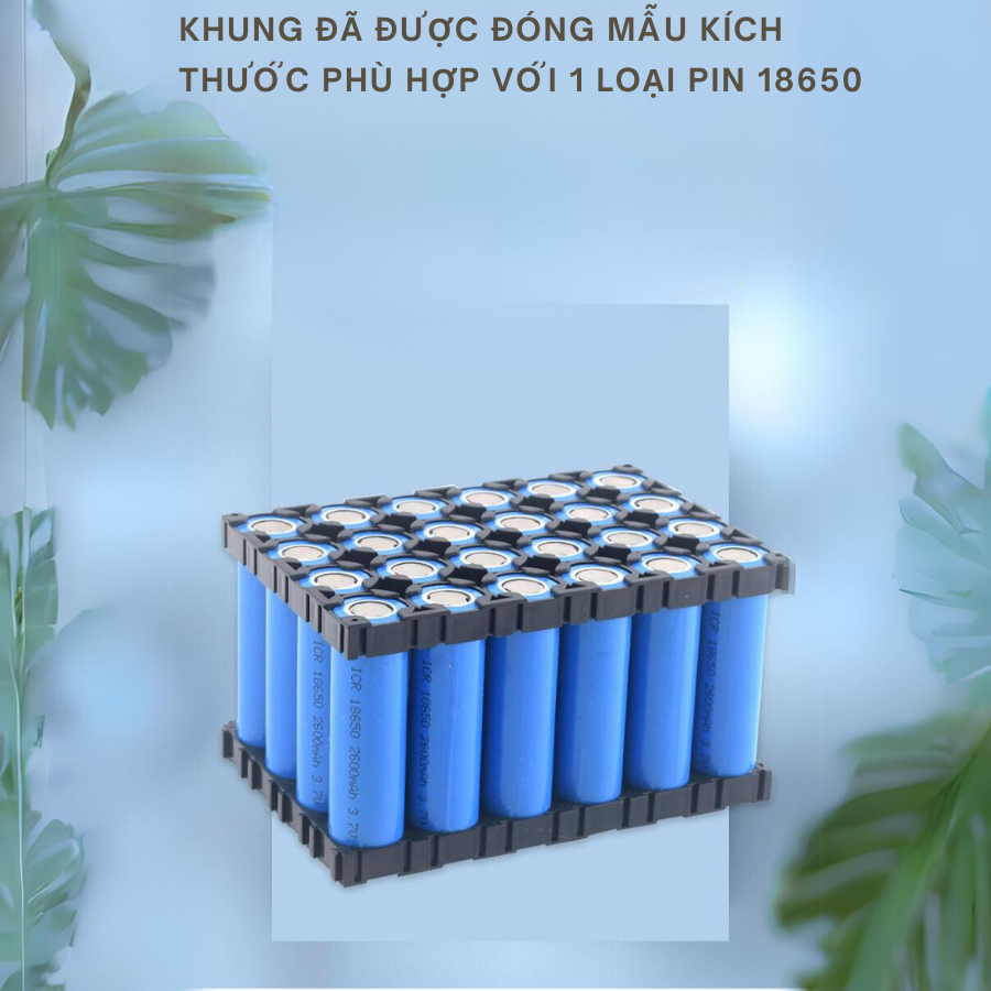 Khung giữ pin, cổ địnnh pin 18650 nhựa ABS chống chảy khi nhiệt độ cao dễ dàng ghép khối nhựa cứng hàng loại 1