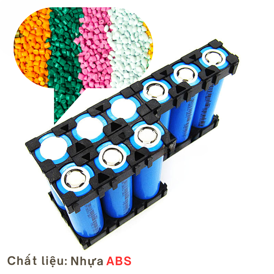 Khung giữ pin, cổ địnnh pin 18650 nhựa ABS chống chảy khi nhiệt độ cao dễ dàng ghép khối nhựa cứng hàng loại 1