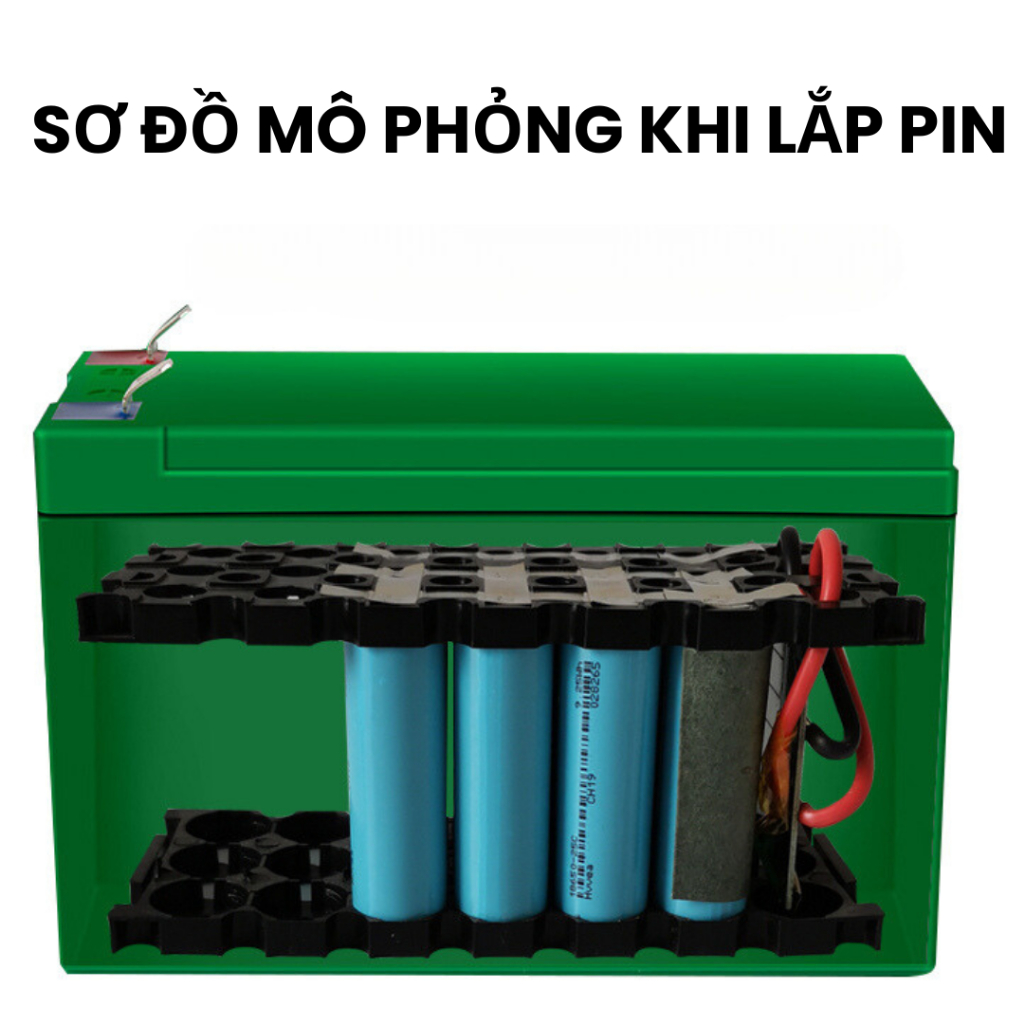 Vỏ hộp ắc qui dùng pin cell 18650,32650,Lipo, thay thế bình 12V 24V 36V, bỏ vỏ hộp bình acqui nhựa ABS