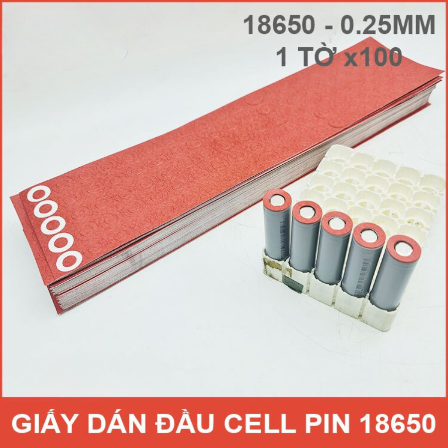 Miếng đệm dán cách điện cách nhiệt pin 18650 - Giấy Dùng dán bảo vệ chống chập chạm cực dương pin 18650