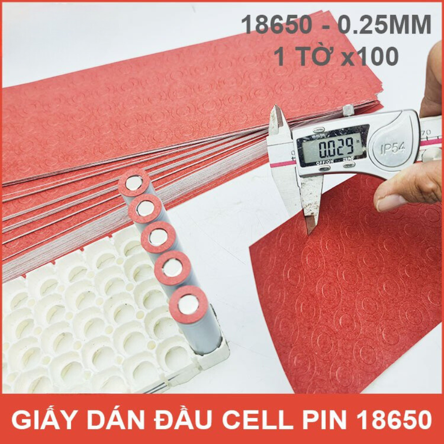 Miếng đệm dán cách điện cách nhiệt pin 18650 - Giấy Dùng dán bảo vệ chống chập chạm cực dương pin 18650