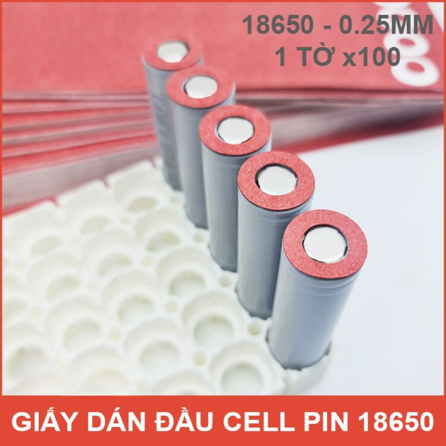 Miếng đệm dán cách điện cách nhiệt pin 18650 - Giấy Dùng dán bảo vệ chống chập chạm cực dương pin 18650