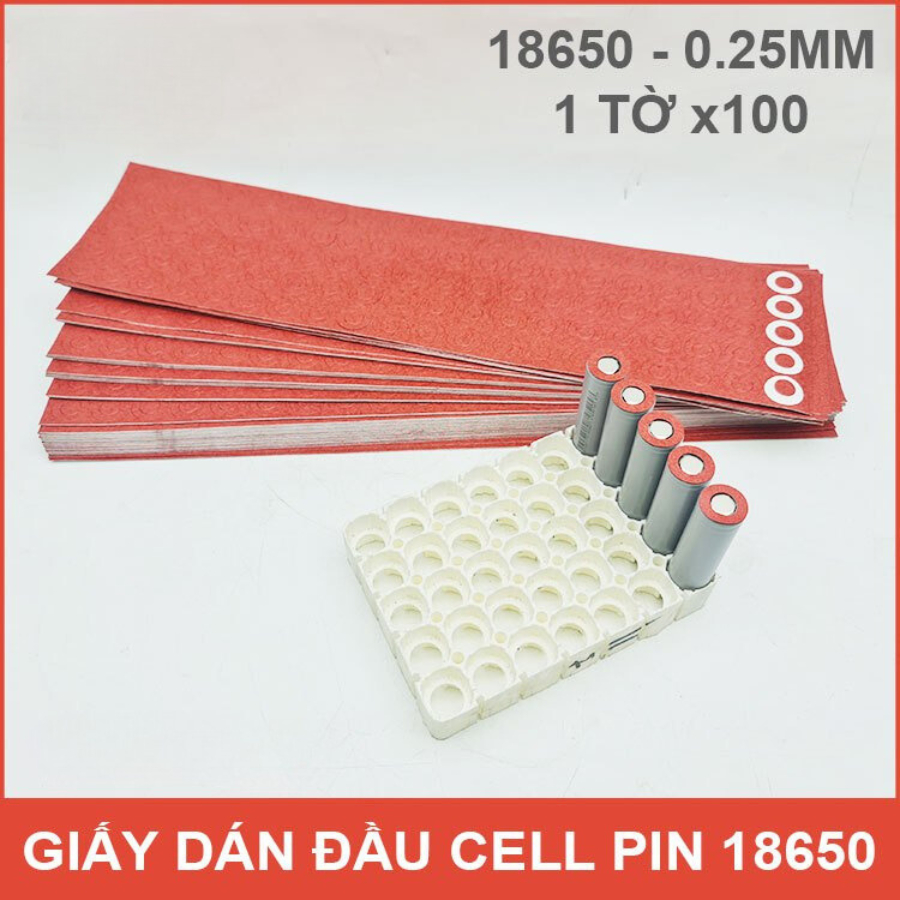 Miếng đệm dán cách điện cách nhiệt pin 18650 - Giấy Dùng dán bảo vệ chống chập chạm cực dương pin 18650