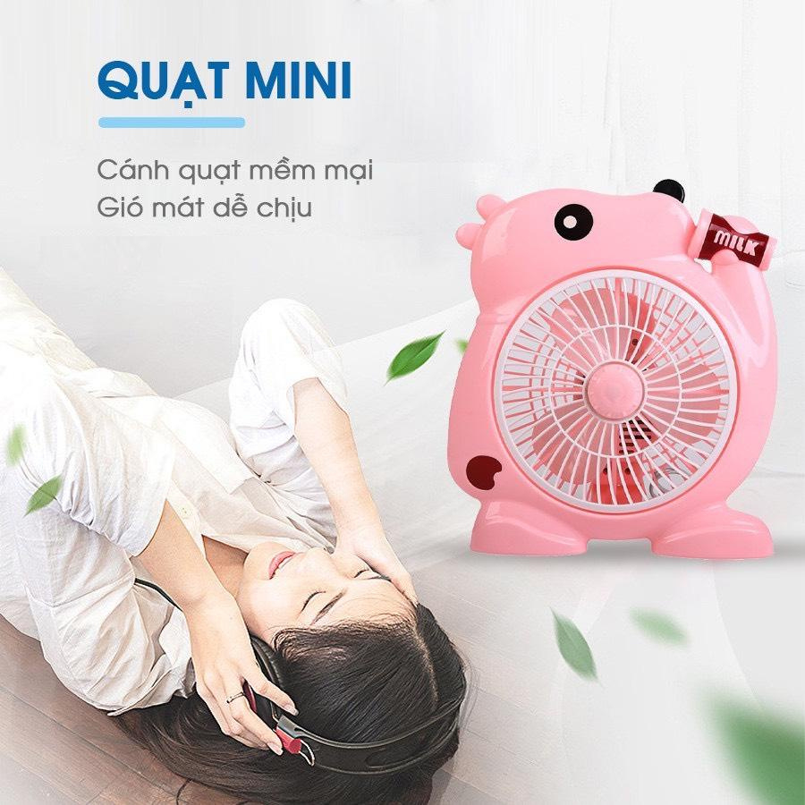 Quạt Điện Hình Thú Dễ Thương Ngộ Nghĩnh, Quạt Điện Để Bàn Mini , 2 cấp độ gió, nhiều hình dễ thương, cắm điện trực tiếp