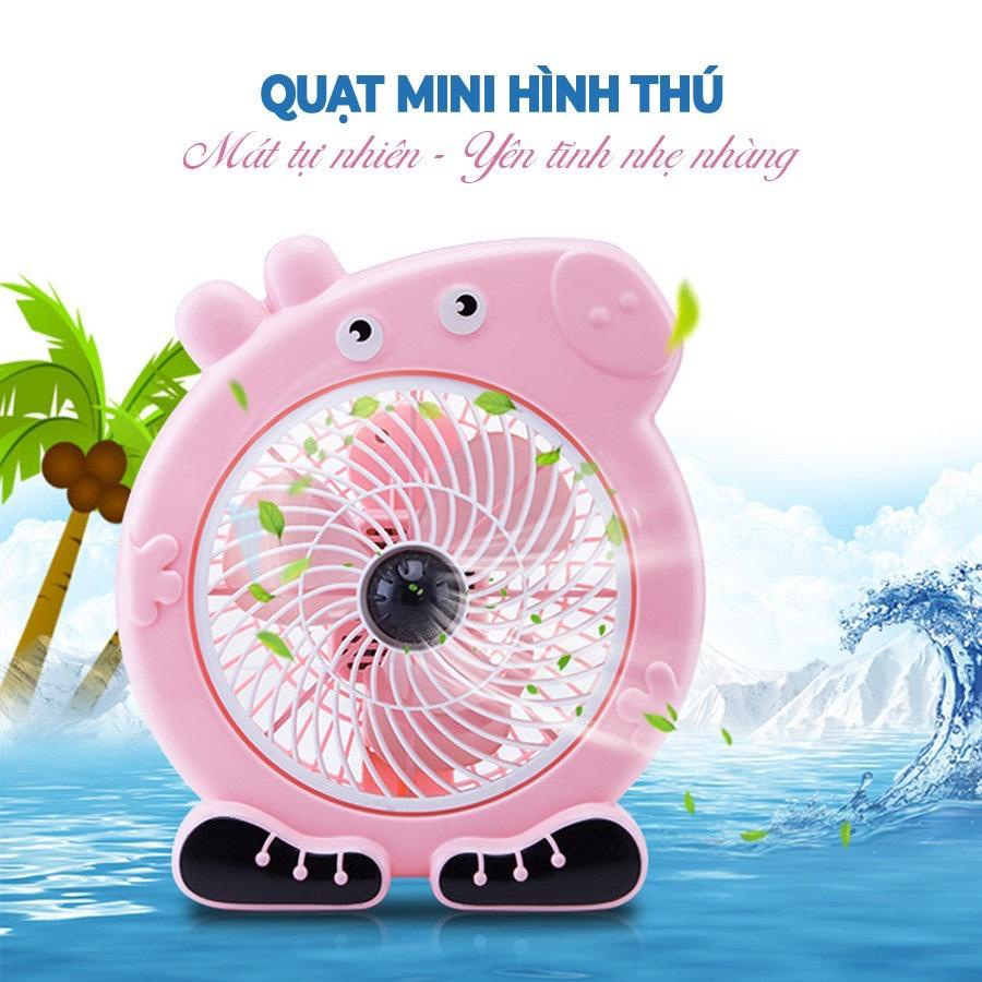 Quạt Điện Hình Thú Dễ Thương Ngộ Nghĩnh, Quạt Điện Để Bàn Mini , 2 cấp độ gió, nhiều hình dễ thương, cắm điện trực tiếp