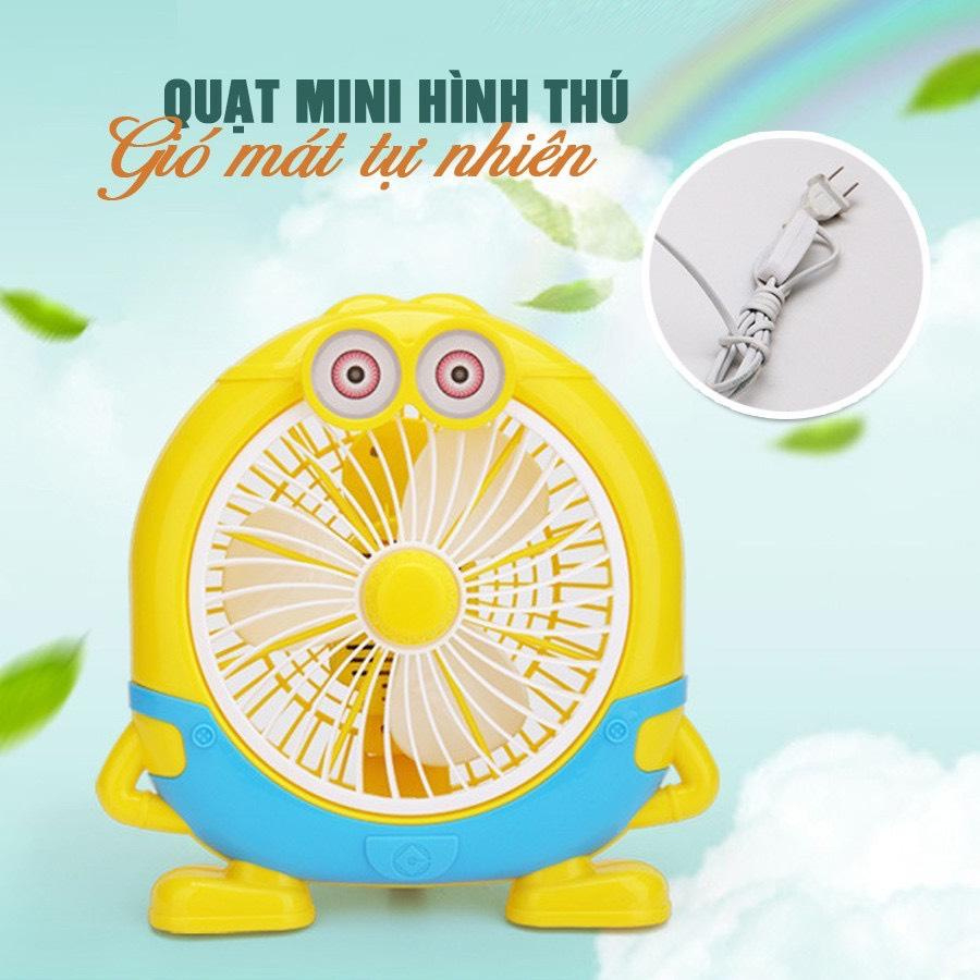 Quạt Điện Hình Thú Dễ Thương Ngộ Nghĩnh, Quạt Điện Để Bàn Mini , 2 cấp độ gió, nhiều hình dễ thương, cắm điện trực tiếp