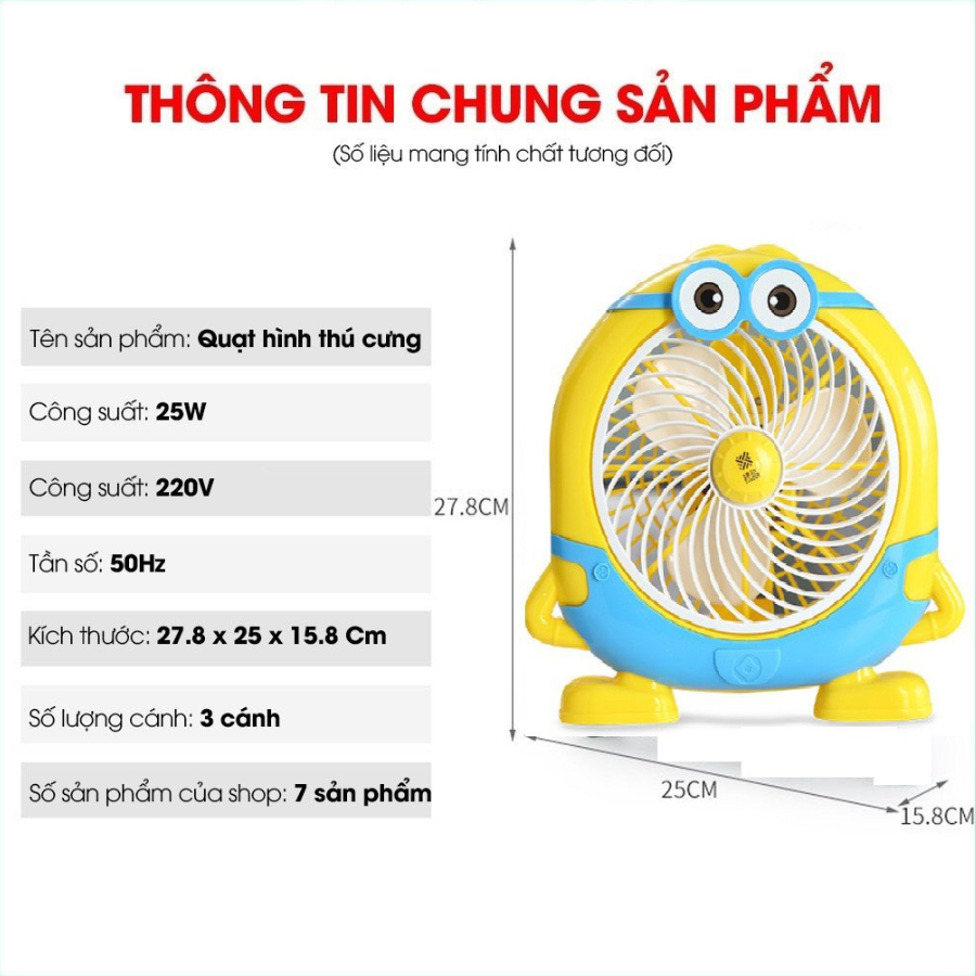 Quạt Điện Hình Thú Dễ Thương Ngộ Nghĩnh, Quạt Điện Để Bàn Mini , 2 cấp độ gió, nhiều hình dễ thương, cắm điện trực tiếp