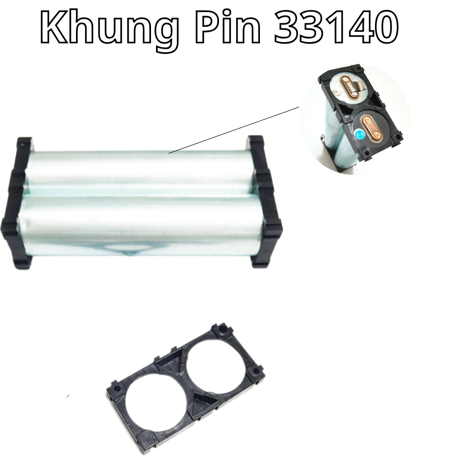 Khung Cố Định Cell pin 33140 khung 1×2 Nhựa ABS chống chập cháy hàng loại 1