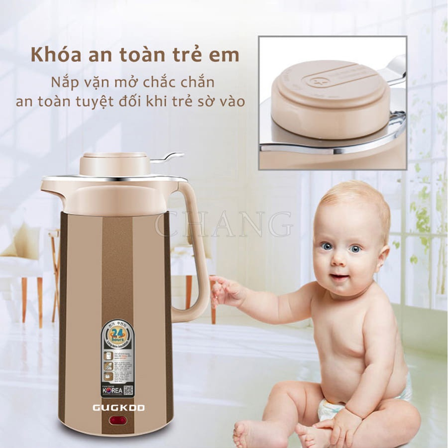 Ấm Siêu Tốc GUGKOO 3L 2 Lớp Chất Lượng Cao Cấp - Ấm Đun Nước Kèm Bình Giữ Nhiệt Không Gỉ Sôi Nhanh