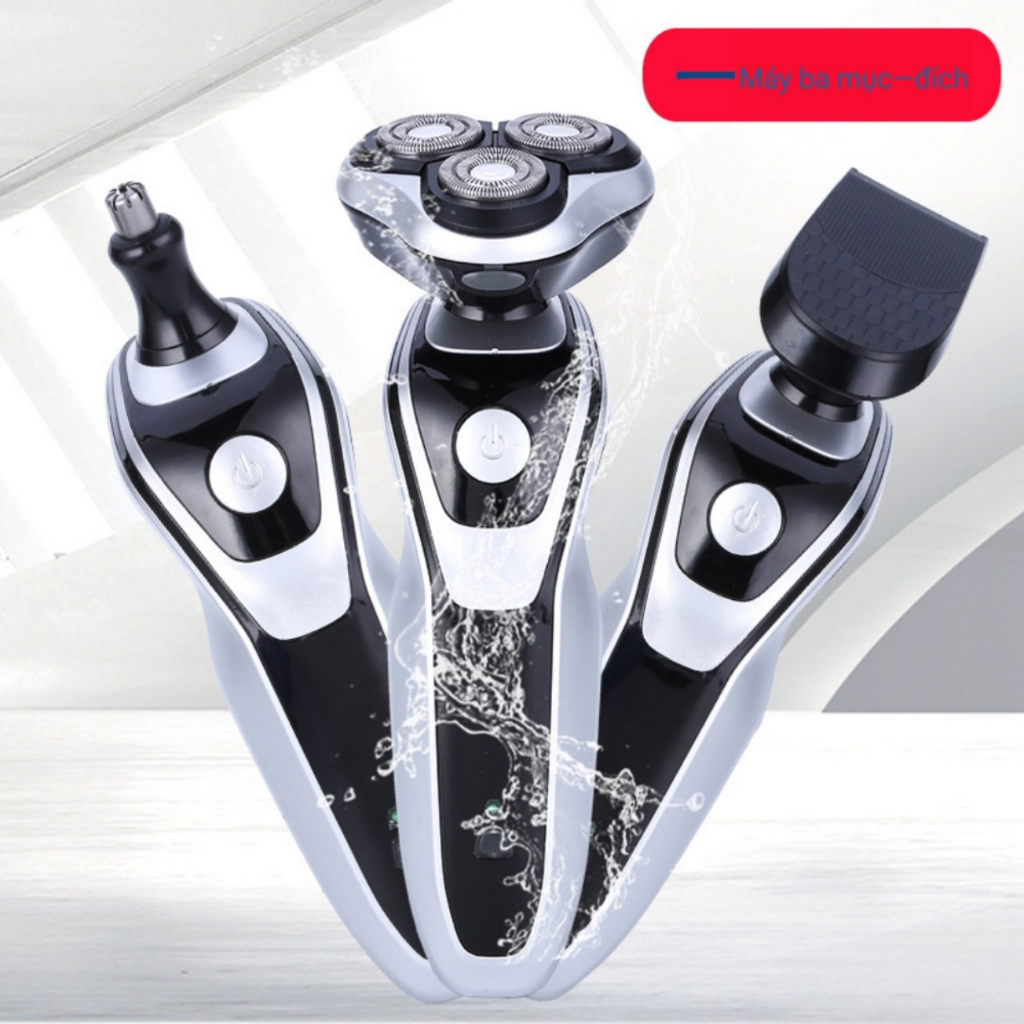 Máy cạo râu SHAVER SK 1588 đa năng 3 lưỡi kép tự mài sắc, cạo sát sạch êm