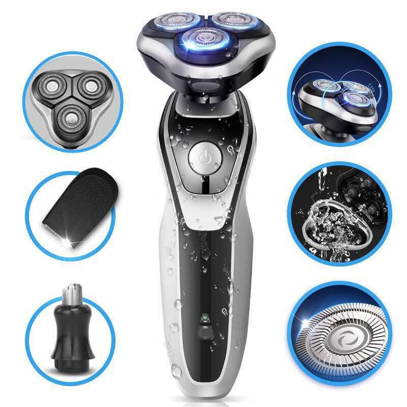 Máy cạo râu SHAVER SK 1588 đa năng 3 lưỡi kép tự mài sắc, cạo sát sạch êm