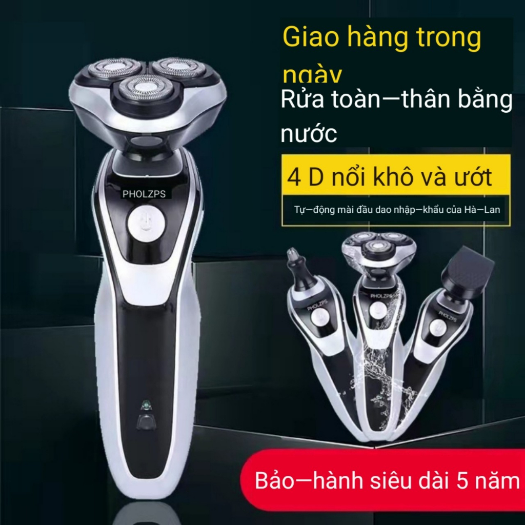 Máy cạo râu SHAVER SK 1588 đa năng 3 lưỡi kép tự mài sắc, cạo sát sạch êm