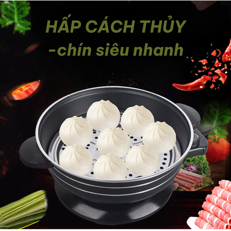 Bếp Lẩu điện đa năng -Công nghệ chống dính cao cấp hợp kim -Nấu Lẩu,Lấu Canh đa năng chịu nhiệt tốt