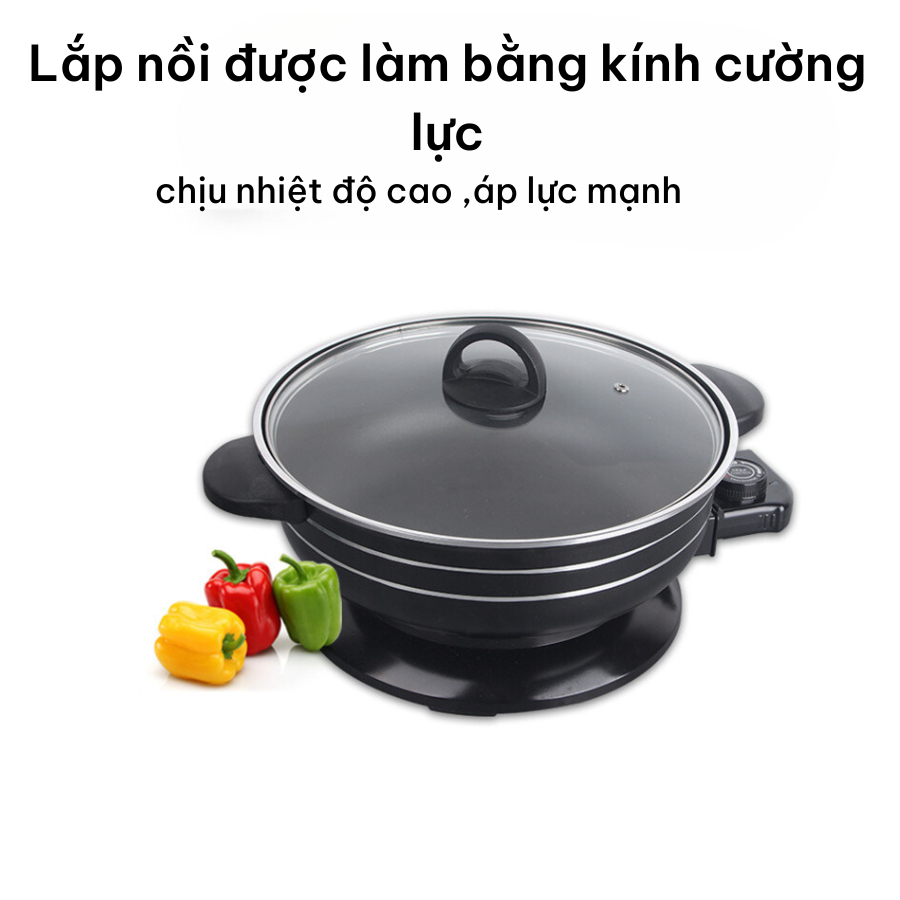 Bếp Lẩu điện đa năng -Công nghệ chống dính cao cấp hợp kim -Nấu Lẩu,Lấu Canh đa năng chịu nhiệt tốt