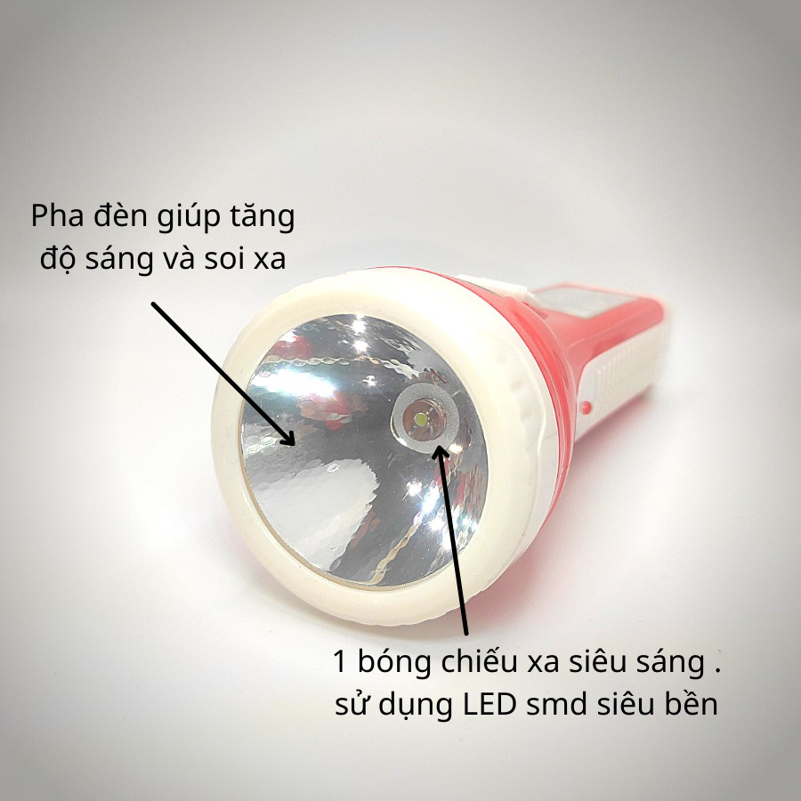 Đèn Pin Sạc Tích Điện 2 trong 1 SUNTEK KM-8796 - Công suất 5W | 1000Lumen siêu sáng | Chiếu sáng 6 giờ - Hàng Chính Hãng