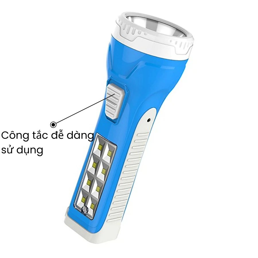 Đèn Pin Sạc Tích Điện 2 trong 1 SUNTEK KM-8796 - Công suất 5W | 1000Lumen siêu sáng | Chiếu sáng 6 giờ - Hàng Chính Hãng