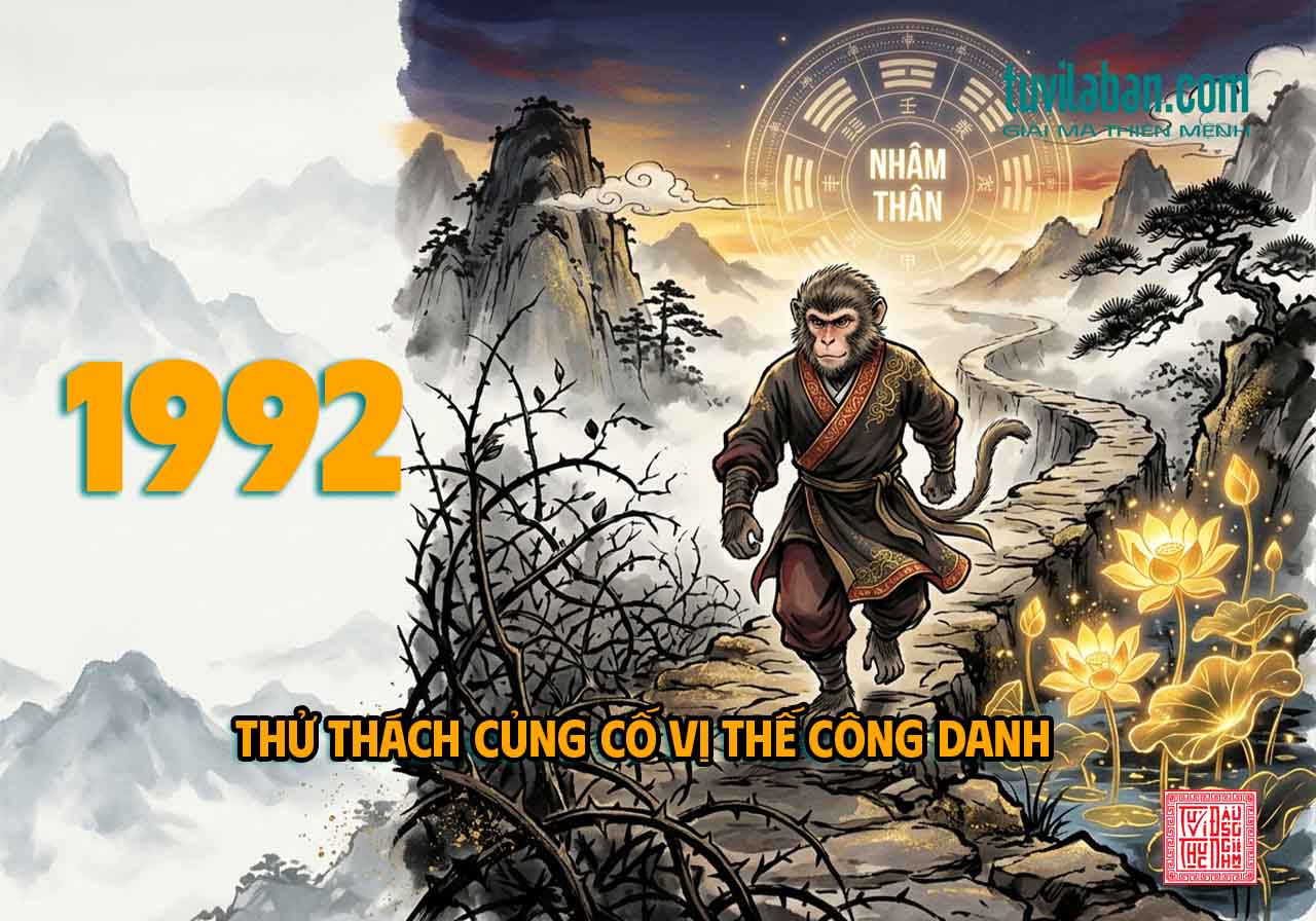 Hình ảnh minh họa: SỰ NGHIỆP & CÔNG DANH TUỔI NHÂM THÂN 1992 NĂM 2026: THỬ THÁCH KÈM