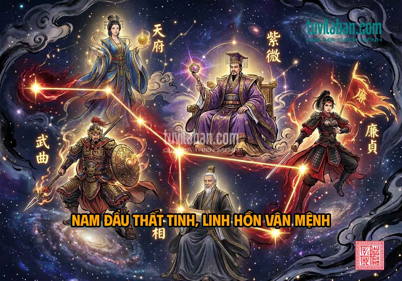 Hình ảnh minh họa: Các Chính Tinh Thuộc Chòm Sao Bắc Đẩu (Tử Phủ Vũ Tướng Liêm)