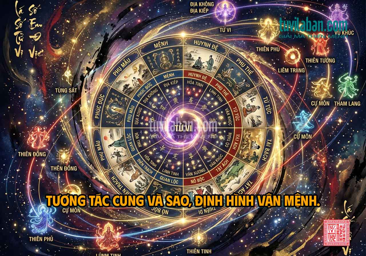 Hình ảnh minh họa: Cách 14 Chính Tinh Tương Tác Với Các Cung và Phụ Tinh